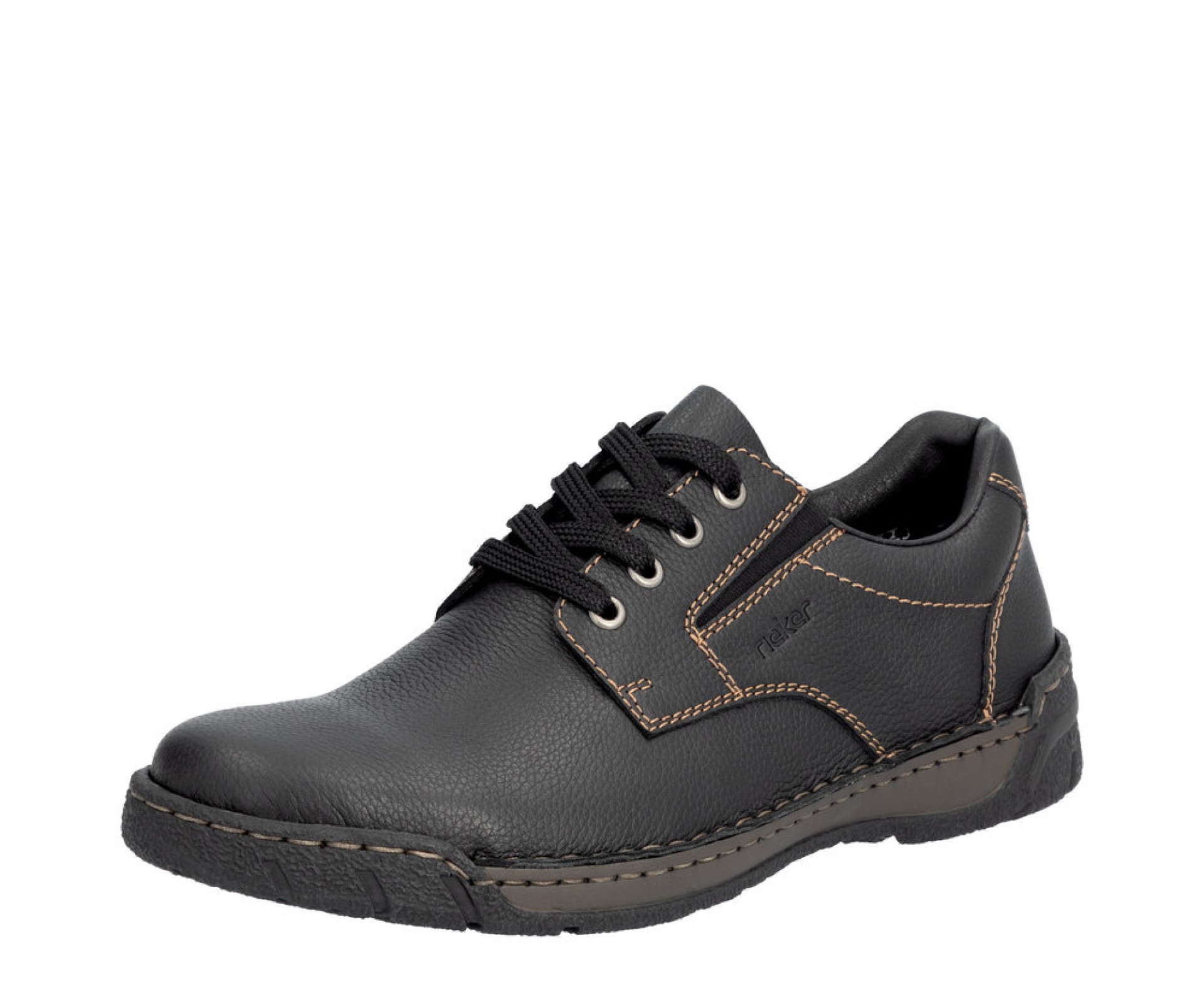 RIEKER  férfi fekete bőr cipő