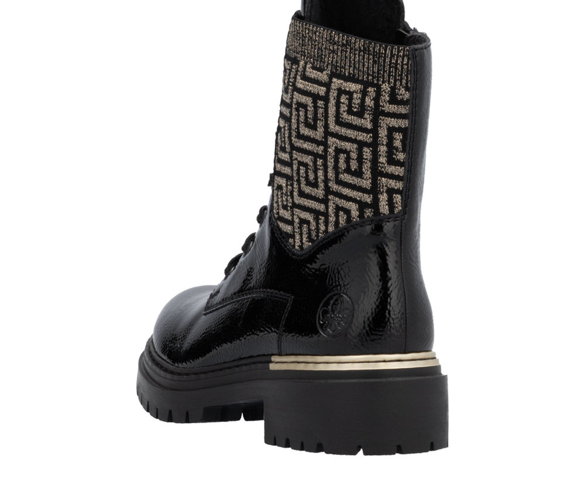 RIEKER fekete női  bakancs 