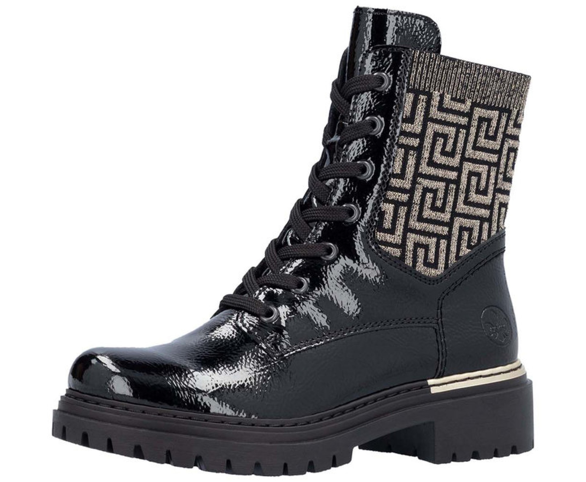 RIEKER fekete női  bakancs 