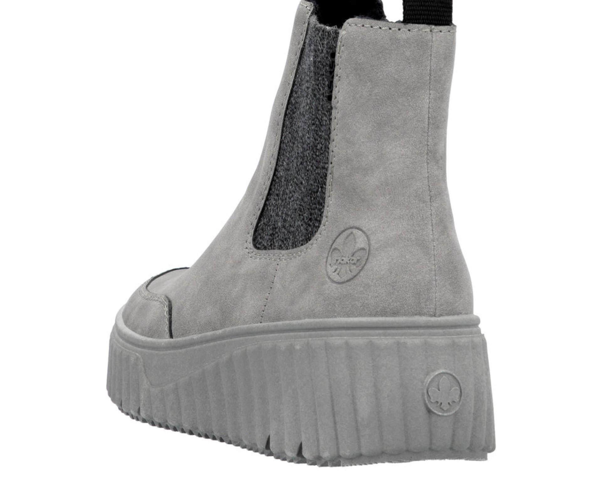 RIEKER szürke női bokacsizma
