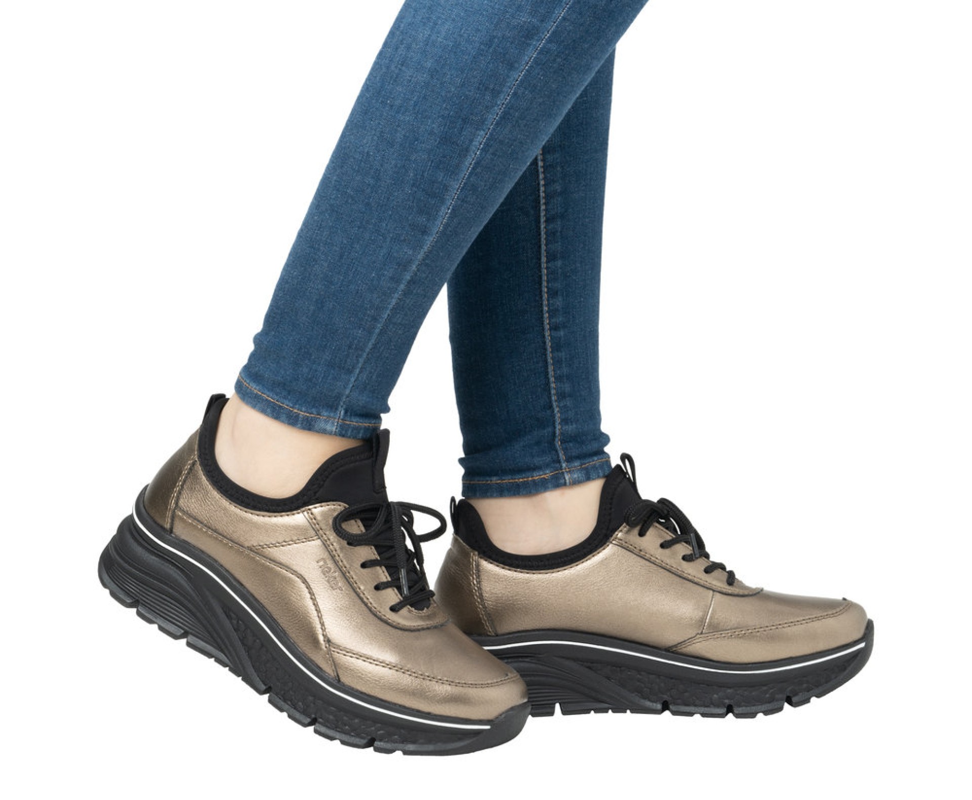 RIEKER bronz női cipő