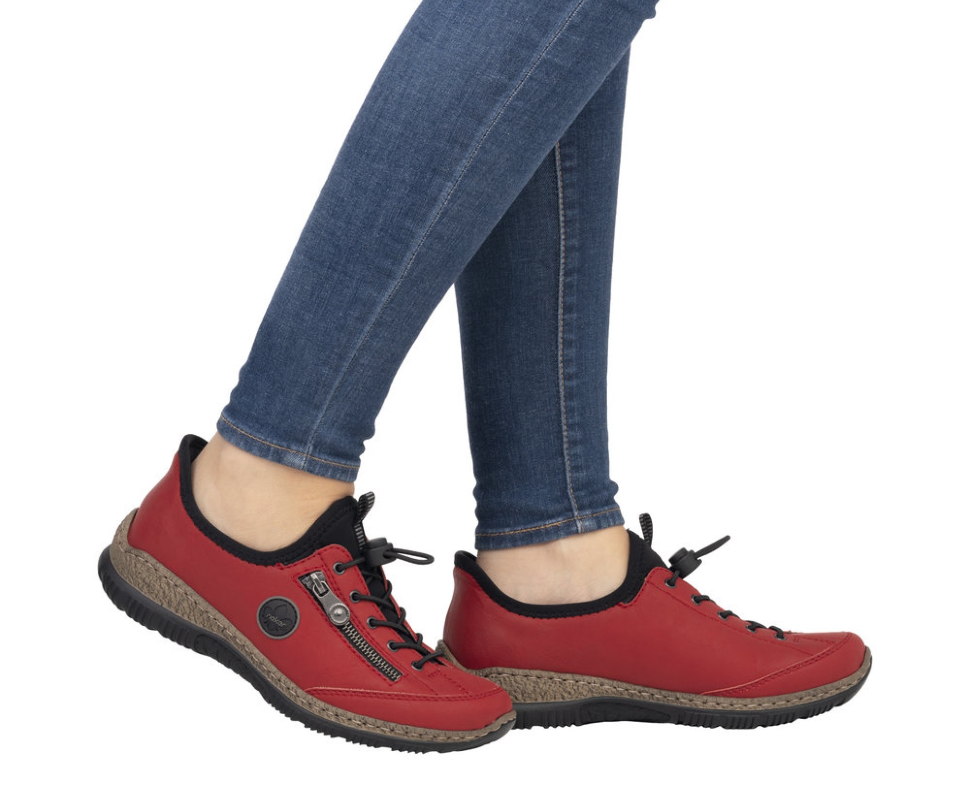 RIEKER piros  női cipő.