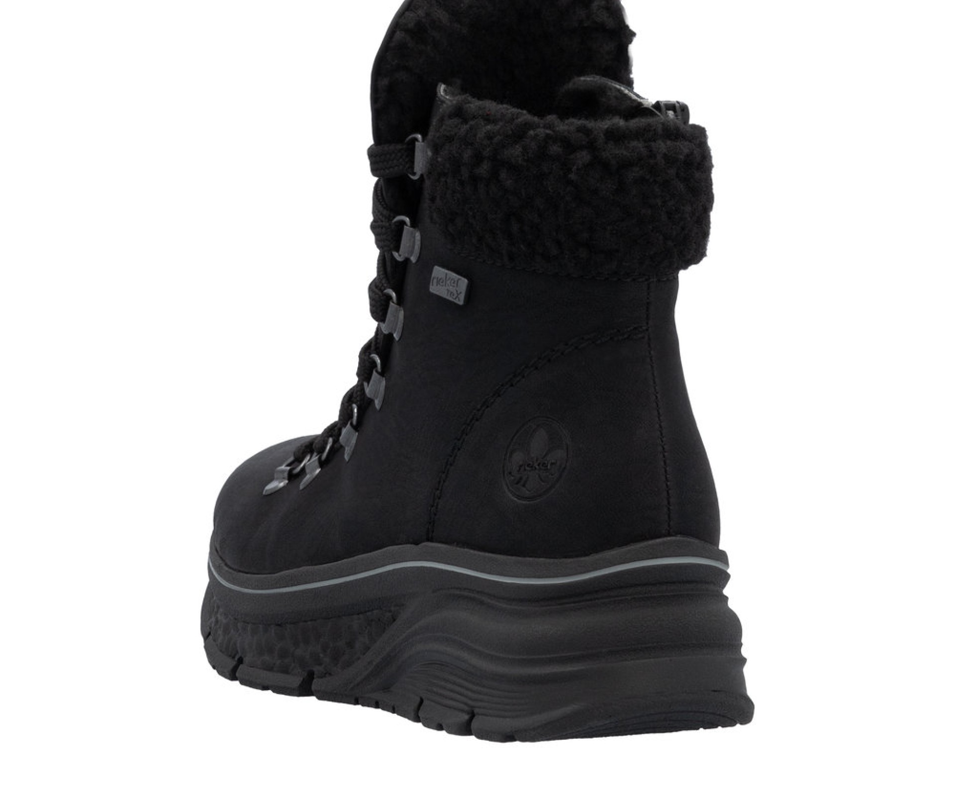 RIEKER Tex fekete  női  magasszárú cipő