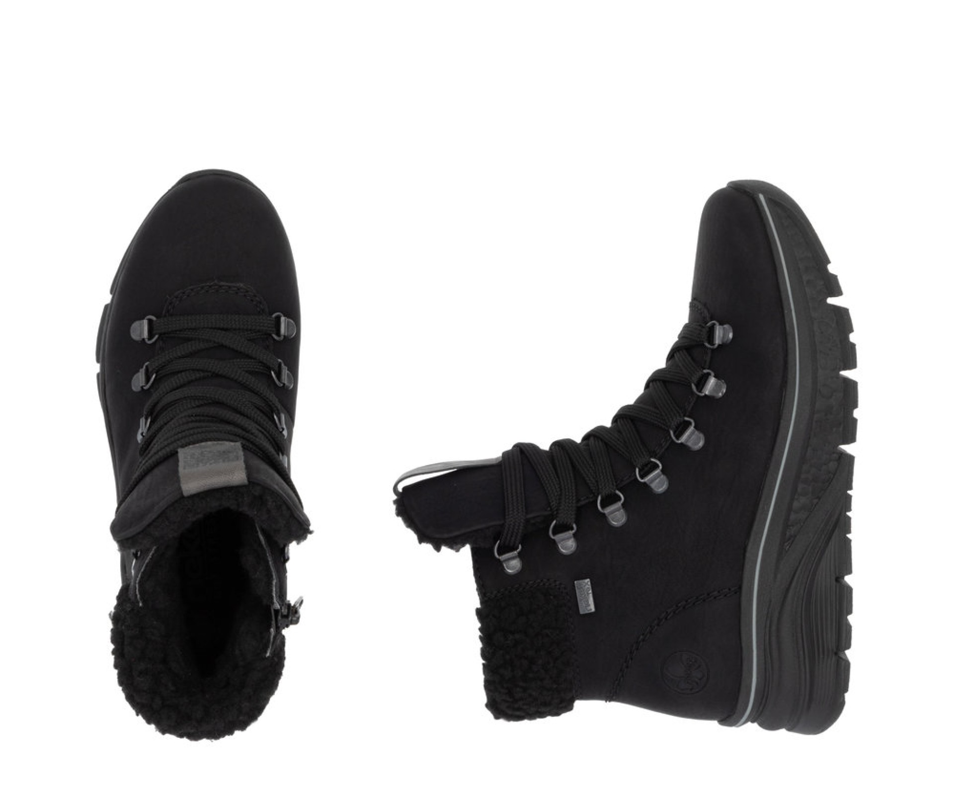 RIEKER Tex fekete  női  magasszárú cipő