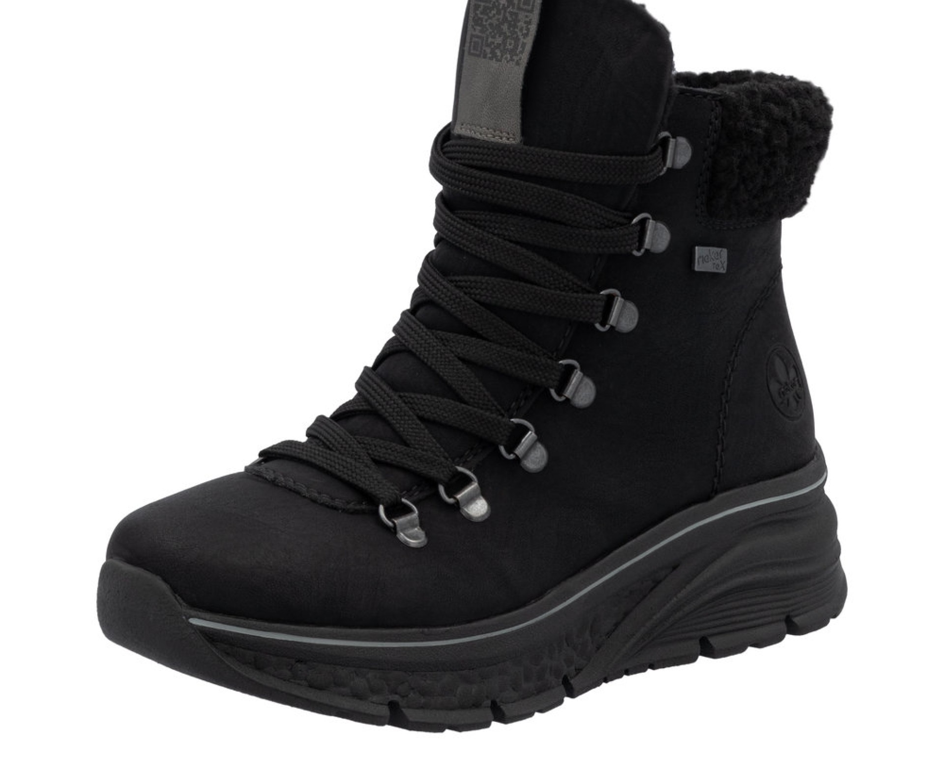 RIEKER Tex fekete  női  magasszárú cipő