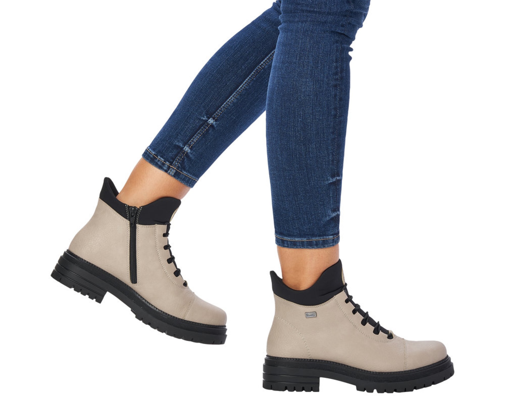 RIEKER bézs női bakancs 