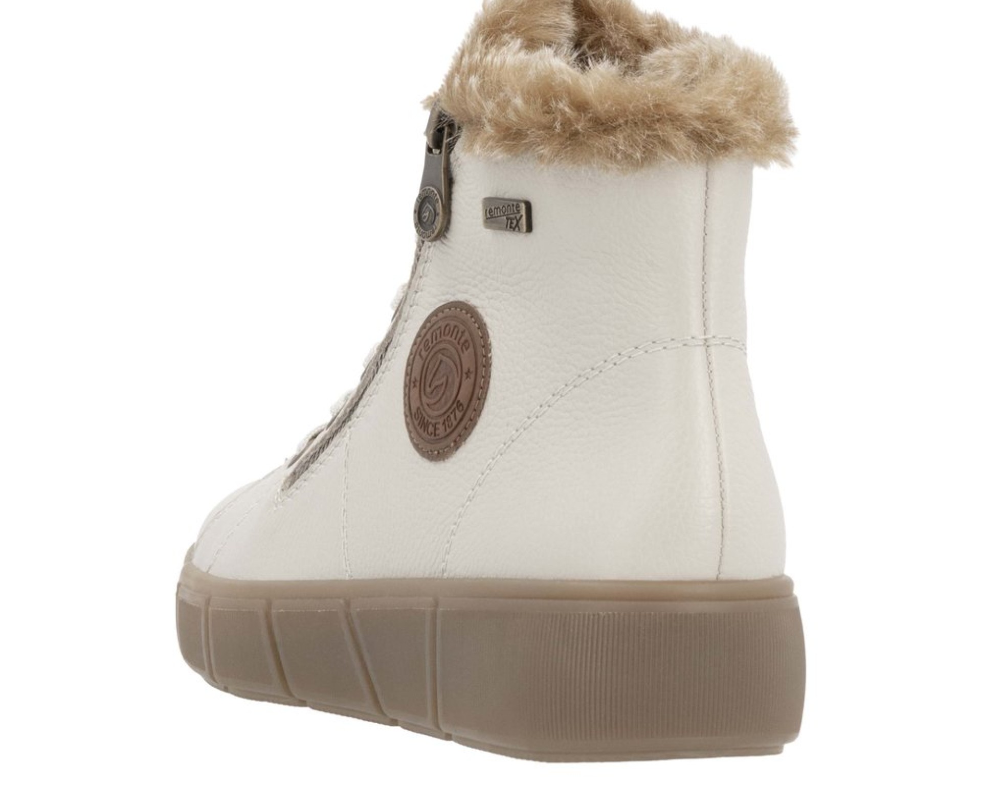 RIEKER bézs női  bőr bakancs 