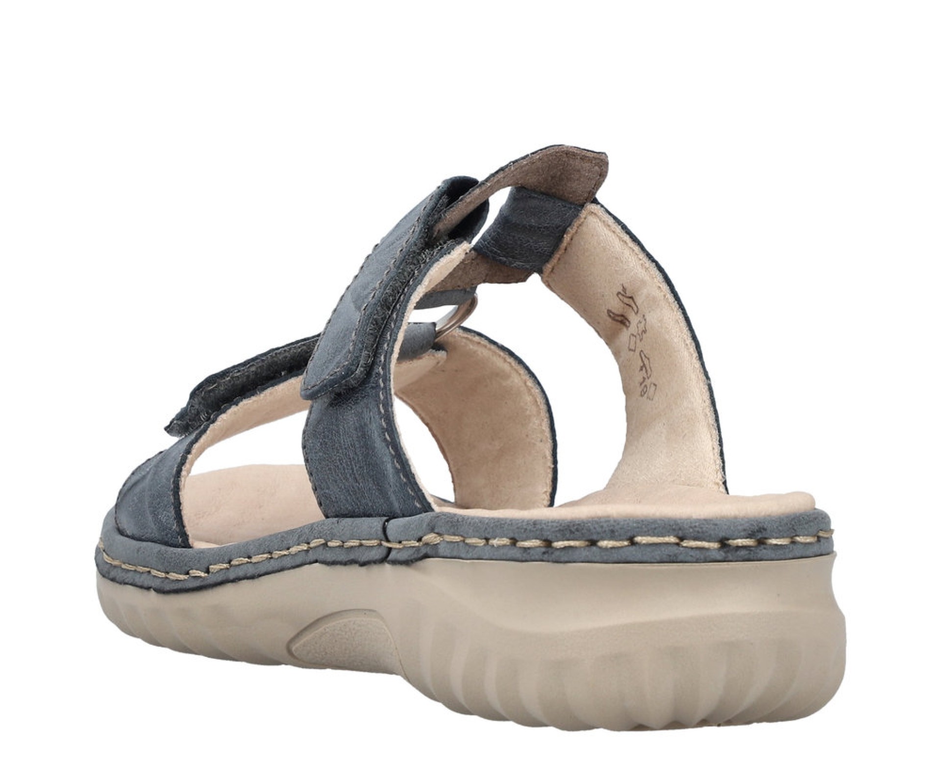 RIEKER kék női bőr papucs 