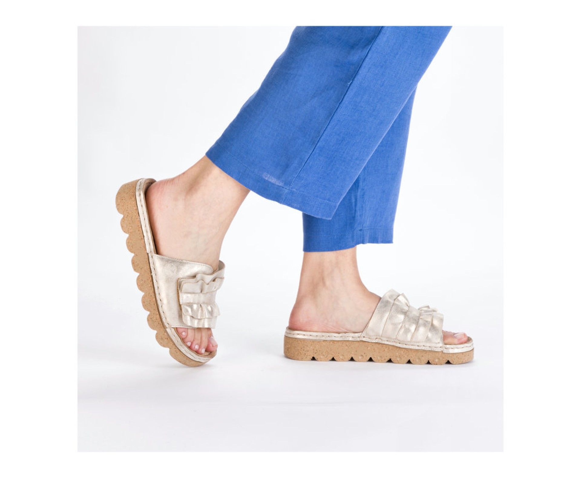 RIEKER bézs női papucs 