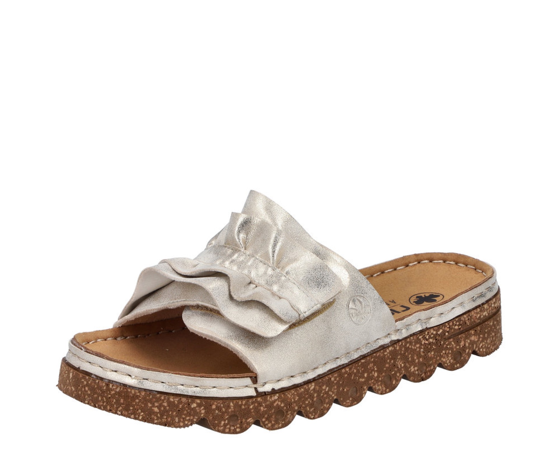 RIEKER bézs női papucs 