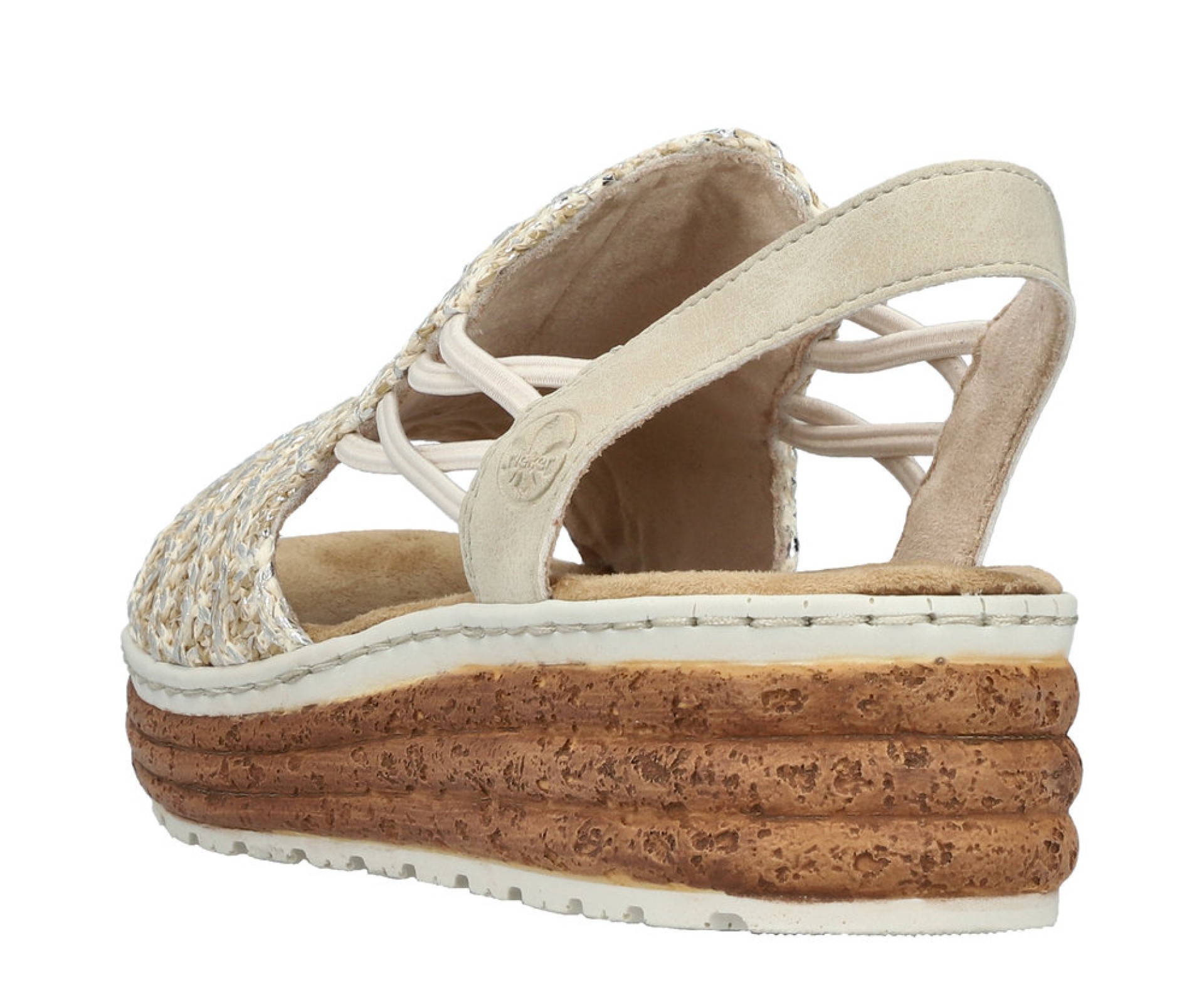 RIEKER bézs telitalpú női szandál 