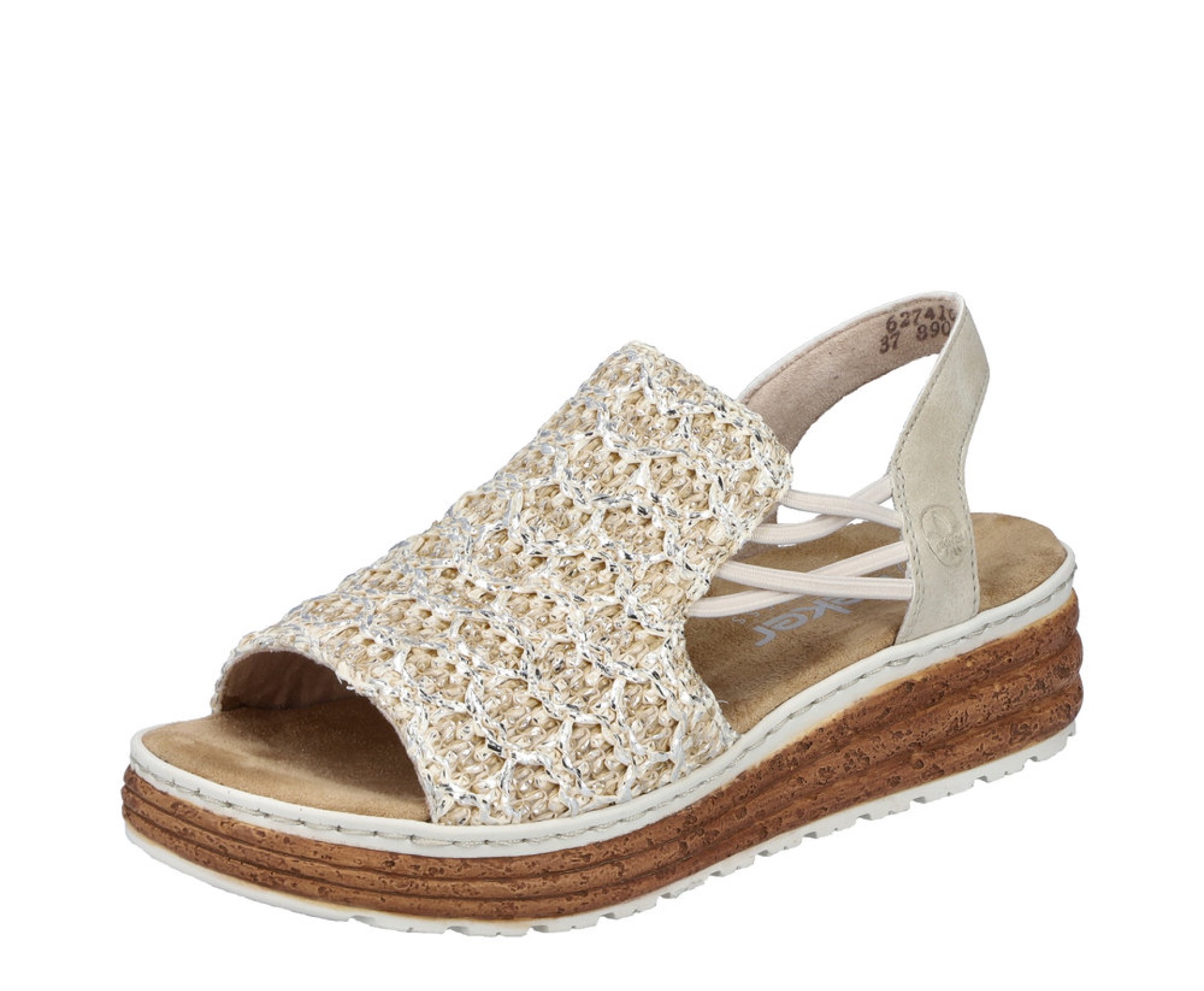 RIEKER bézs telitalpú női szandál 