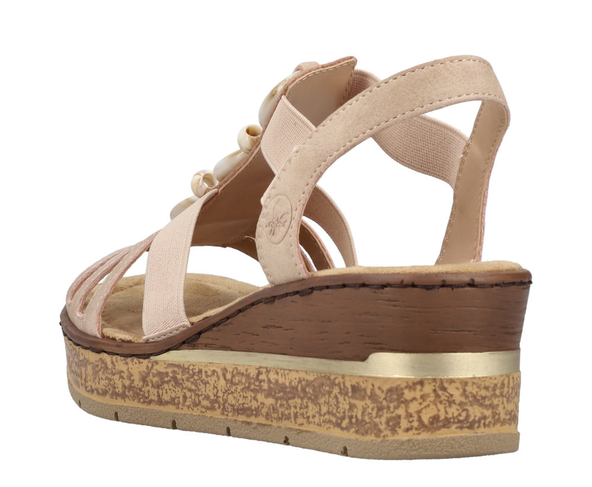 RIEKER róz telitalpú női szandál 