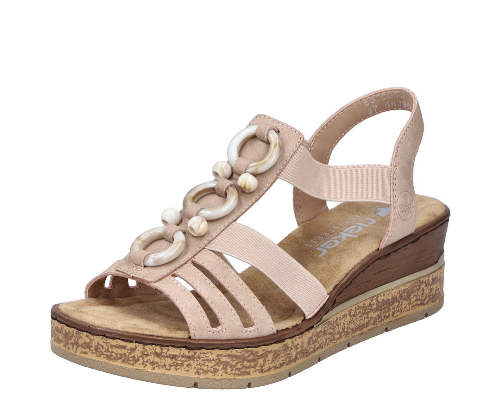 RIEKER róz telitalpú női szandál 