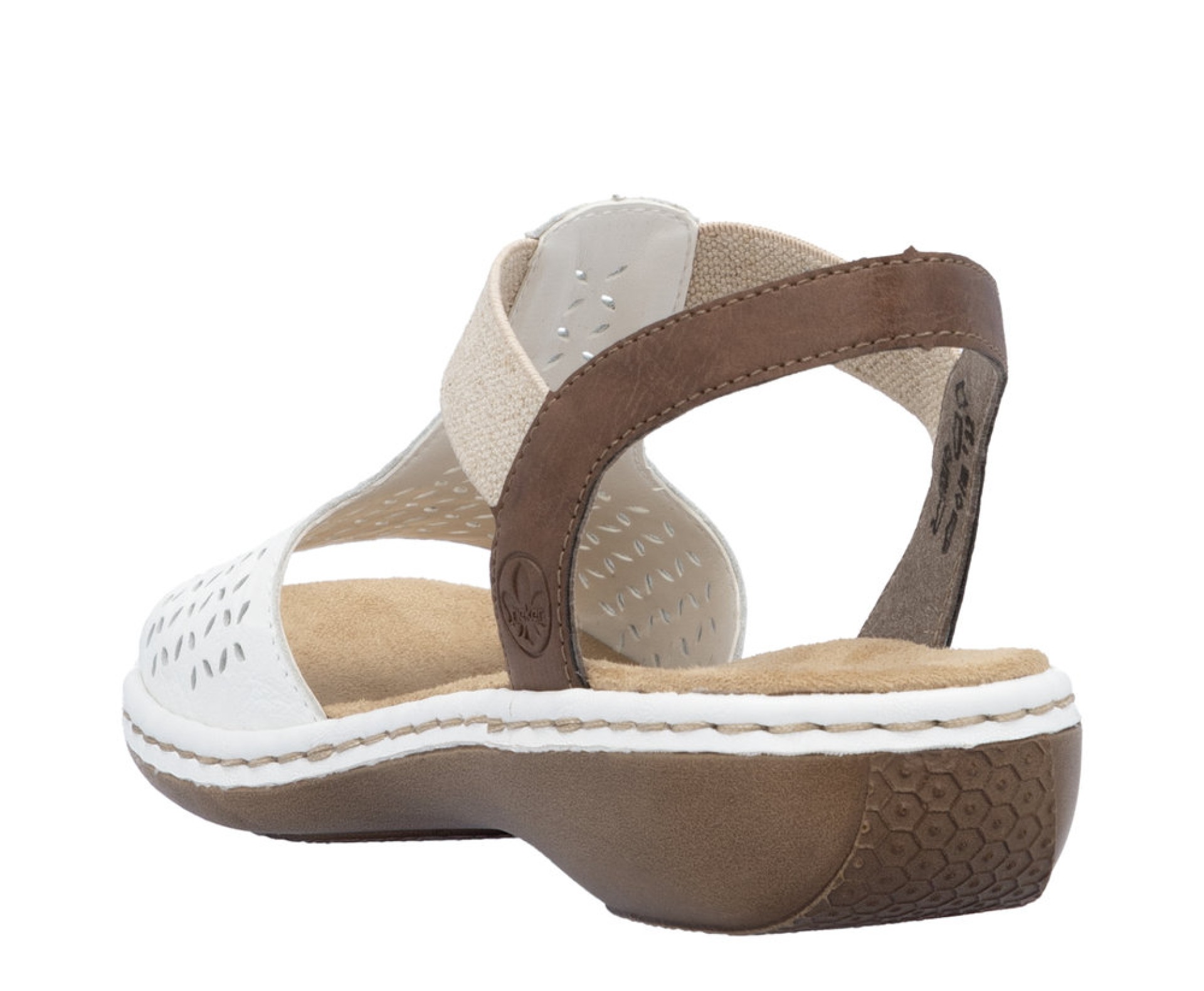 RIEKER fehér női bőr szandál 