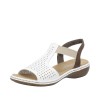 RIEKER fehér női bőr szandál 