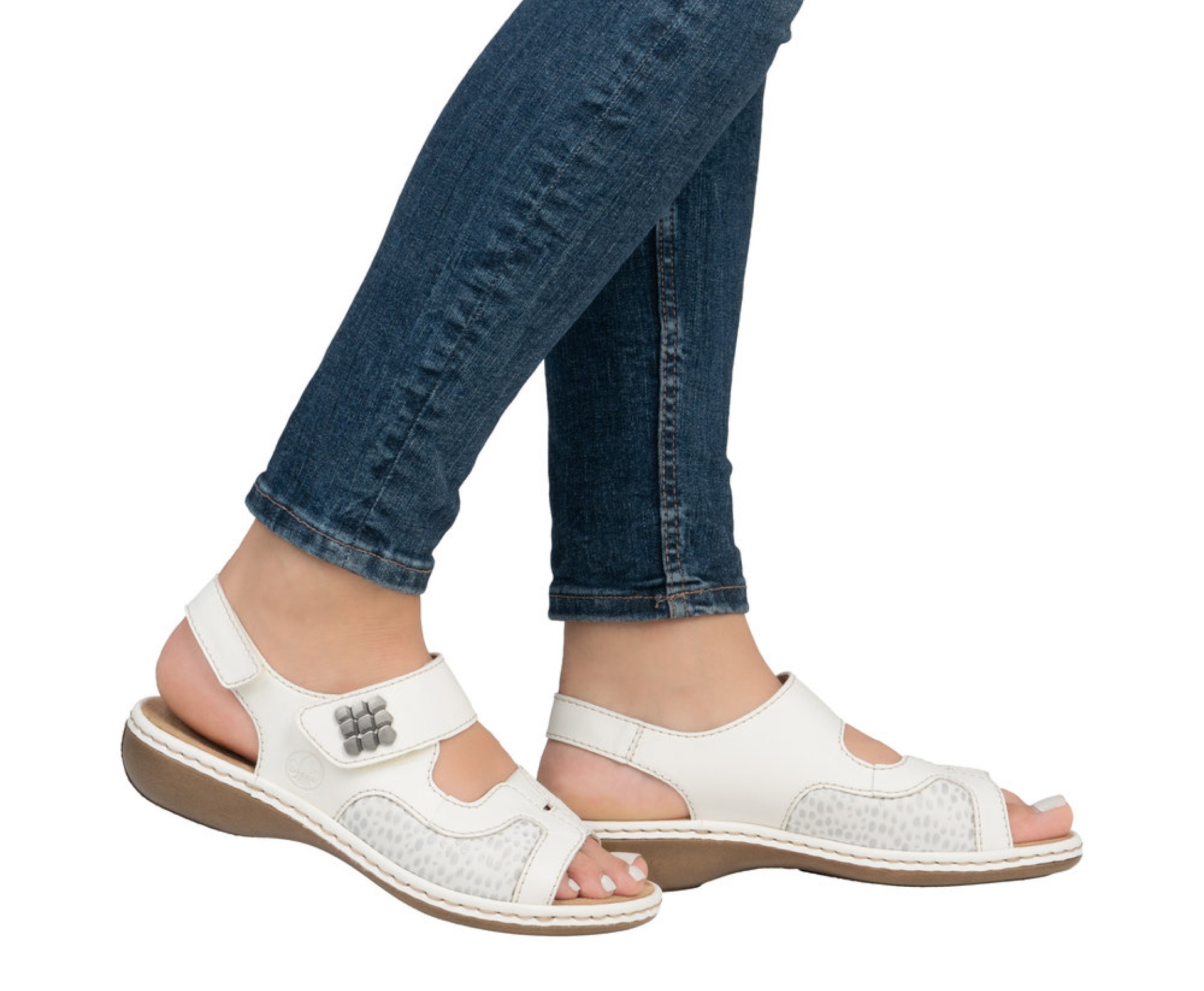 RIEKER bézs női szandál 