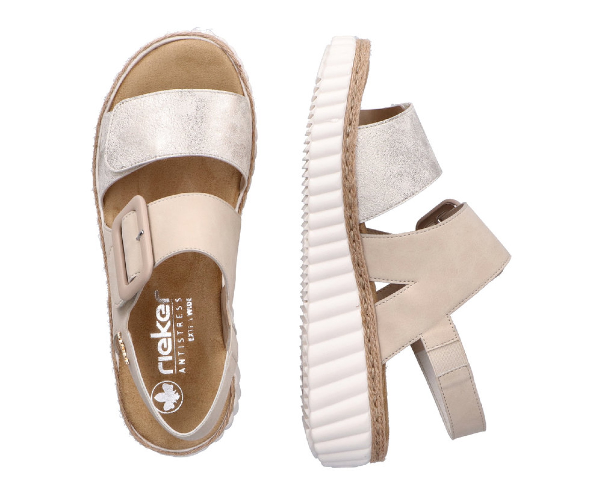 RIEKER női bézs szandál 