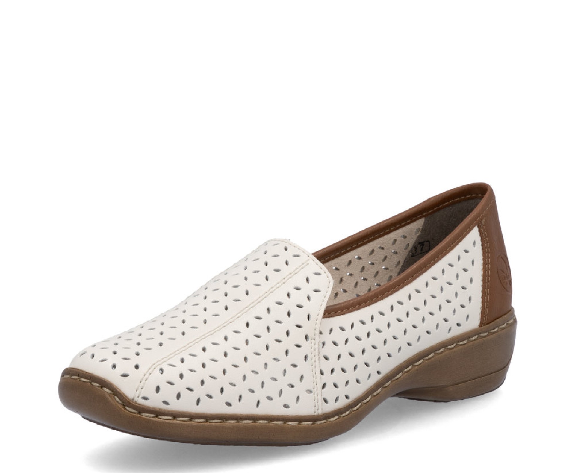 RIEKER bézs női bőr cipő