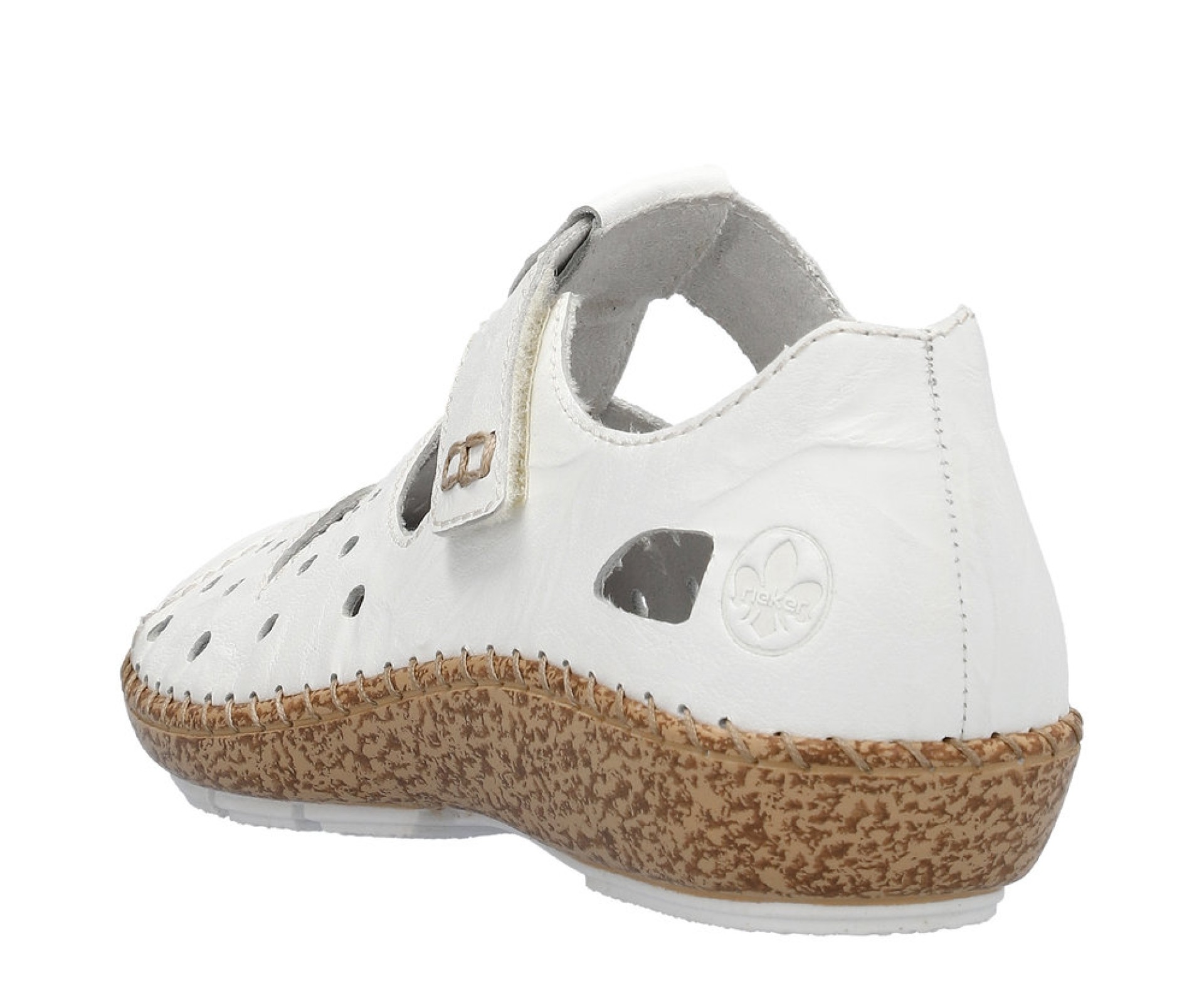 RIEKER fehér női bőr cipő.