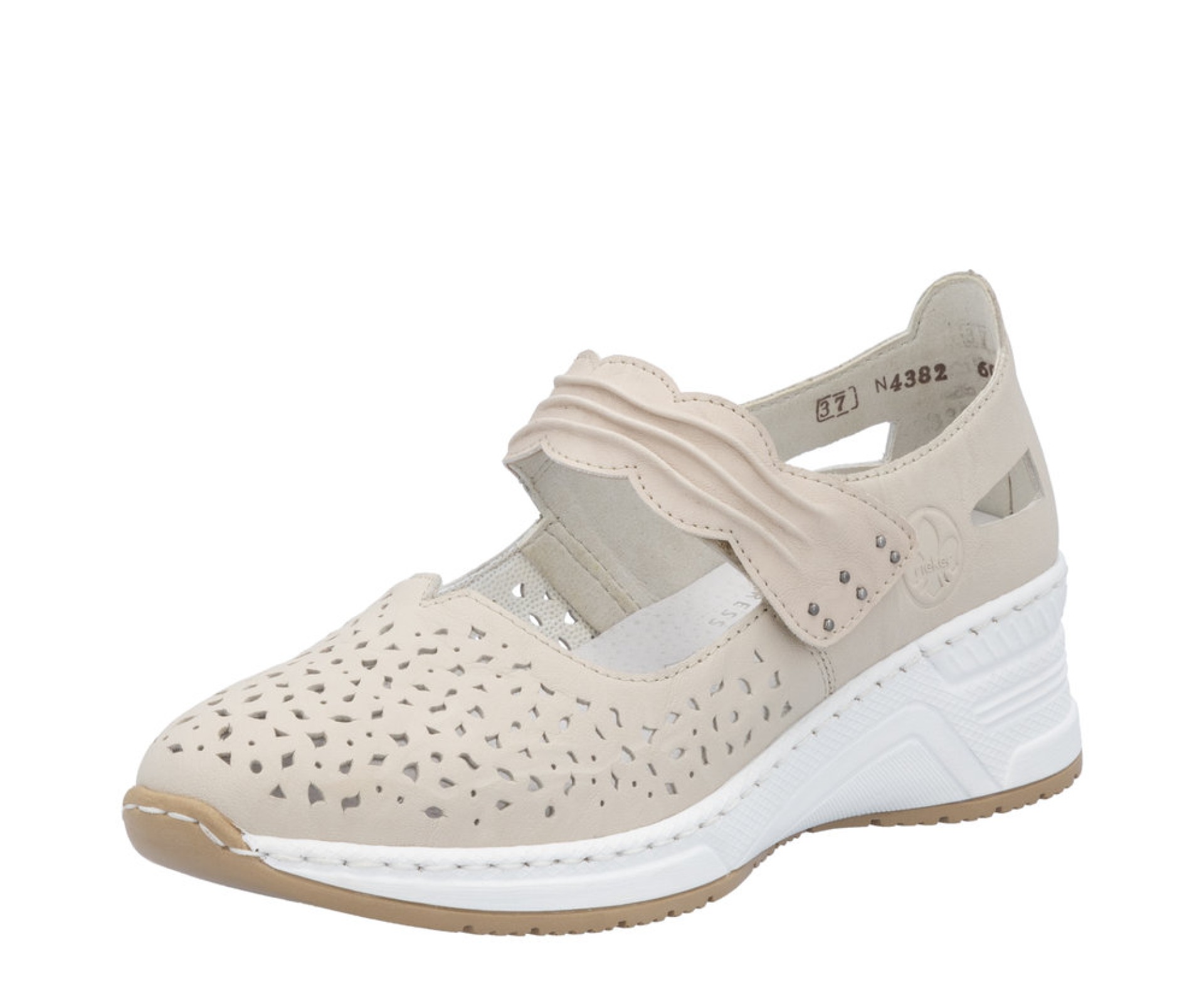 RIEKER bézs  női bőr cipő